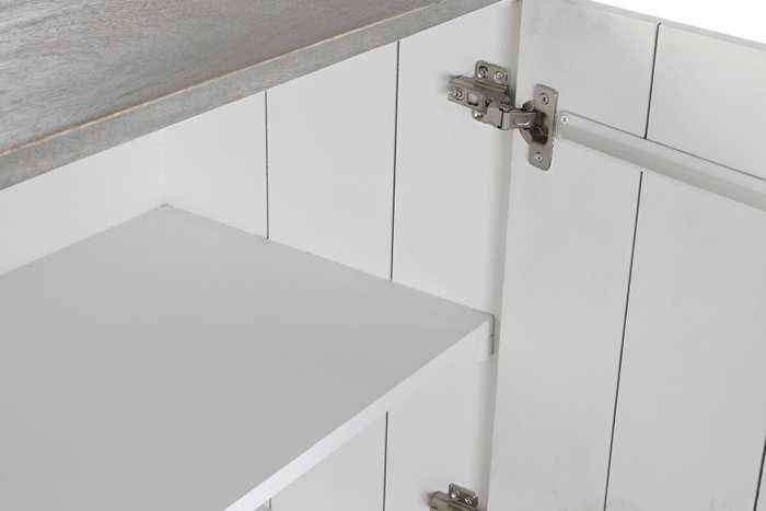 DKD Home Decor Buffet de Mango y Metal Blanco y Dorado