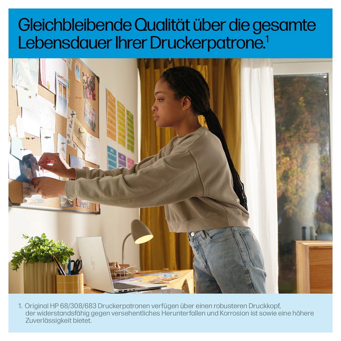 HP Cartucho de Tinta Original 308 Negra, Tinta a Base de Pigmentos, Rendimiento Estándar