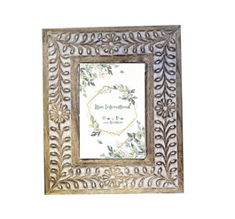 DKD Home Decor Marco de Fotos 10x15 Mango y Cristal con Diseño de Flor