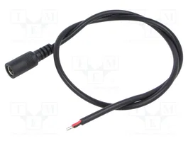 POS Cable de alimentación de CC DC 5,5/2,5, 0,5m, negro