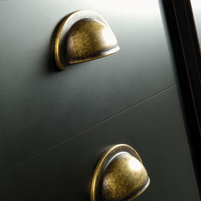 Emuca Tirador para mueble Alberic, L77mm, intereje 64mm, Zamak, Bronce