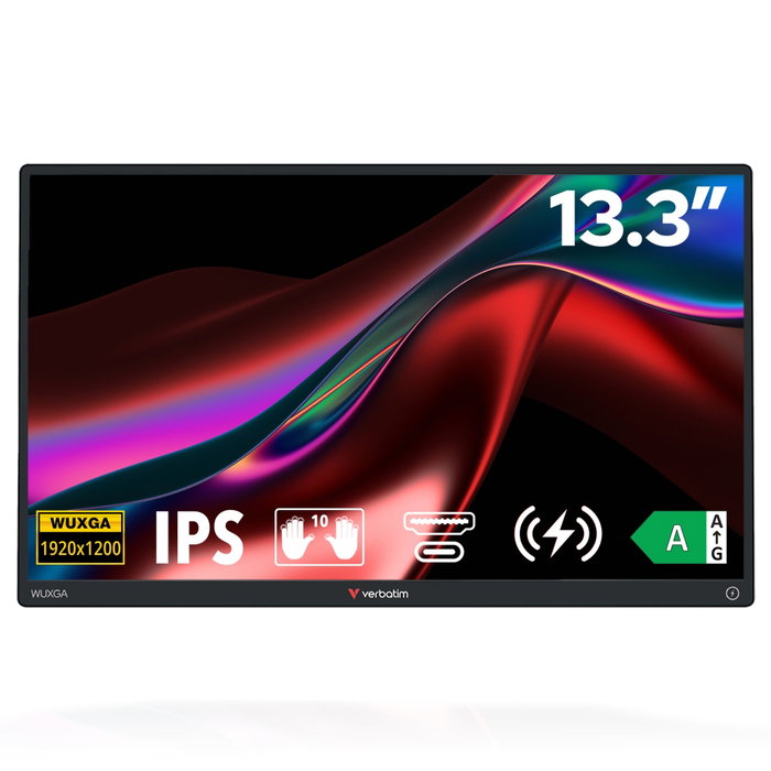 Verbatim Monitor Portátil 13,3 WUXGA Pantalla Táctil Negro con Power Bank 5000mAh Verbatim Monitor Portátil 13,3 WUXGA Pantalla Táctil Negro con Power Bank 5000mAh