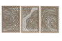 DKD Home Decor Cuadro Moderno Blanco Natural Set de 3 Piezas Cristal Papel Mache 2 x 30 x 20 cm