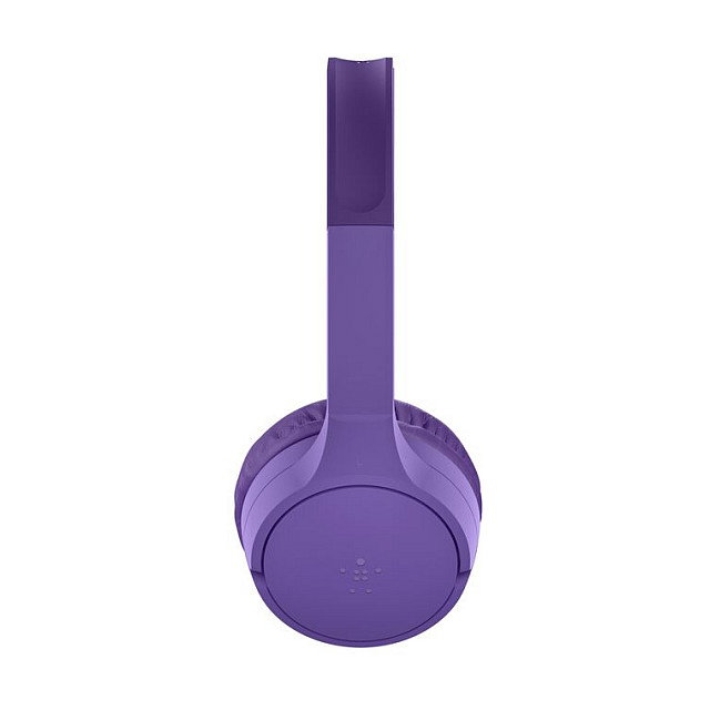 Belkin SoundForm Mini Auriculares On-Ear para Niños, Bluetooth y Cable, Color Púrpura, 30h Batería, USB-C, Diadema Ajustable, Ref: AUD002hqPUV3