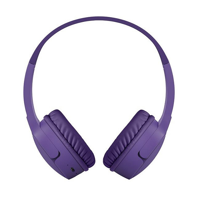 Belkin SoundForm Mini Auriculares On-Ear para Niños, Bluetooth y Cable, Color Púrpura, 30h Batería, USB-C, Diadema Ajustable, Ref: AUD002hqPUV3