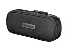 Liderpapel Estuche Portatodo Color Pop con Doble Cremallera y Compartimento Extensible Negro 230x60 mm