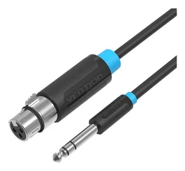 Vention Cable estéreo BBEBF Jack 6,5 mm macho a XLR hembra, 1m, negro