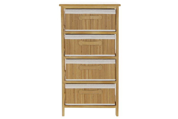 DKD Home Decor Cajonera Bambú Natural 4 Cajones 32 x 81 x 42 cm