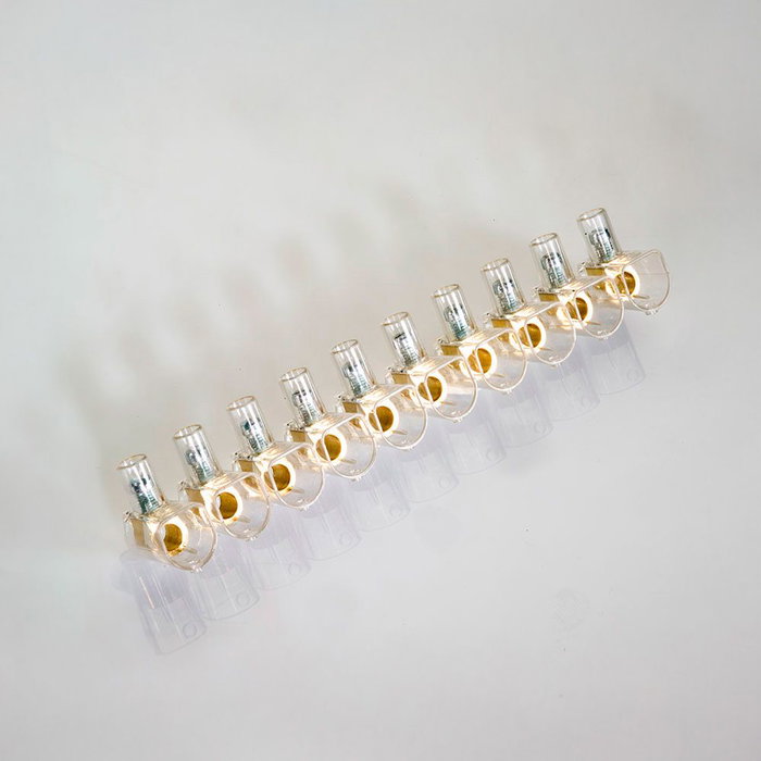 Tekox Regleta Ciega Transparente 10 Polos 4 mm² Policarbonato 450V 32A Tekox Regleta Ciega Transparente 10 Polos 4 mm² Policarbonato 450V 32A