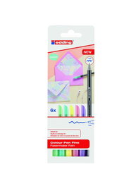EDDING 1200 Rotuladores de Fibra Colores Pastel Estuche de 6