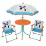 Fun House Panda India Muebles de jardín con mesa, 2 sillas plegables y sombrilla para niños