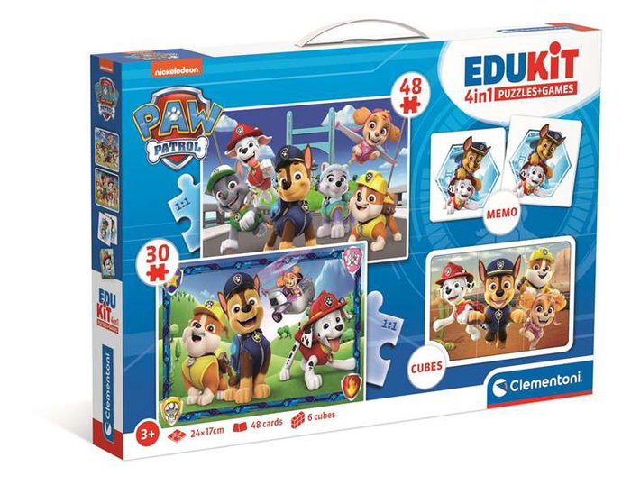 Clementoni Puzzle Edukit 4 en 1 Paw Patrol Rompecabezas para Niños +3 Años