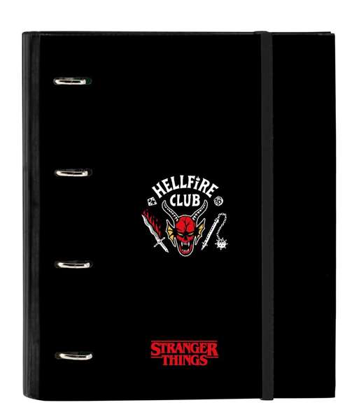 Carpeta de anillas Stranger Things Negro 27 x 32 x 3.5 cm