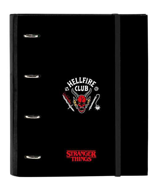 Carpeta de anillas Stranger Things Negro 27 x 32 x 3.5 cm