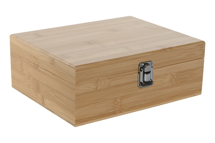 DKD Home Decor Set de 4 Vasos Whisky Cristal y Bambú Natural 20 x 9 x 25 cm