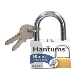 Hantums Candado de acero con arco corto de 60mm