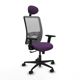 PIQUERAS Y CRESPO Silla de oficina Zulema con mecanismo Sincro, Morado y Gris