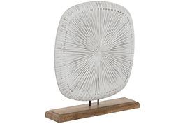 DKD Home Decor Decoración Moderno Blanco Rozado Marron 8 x 34 x 30 cm