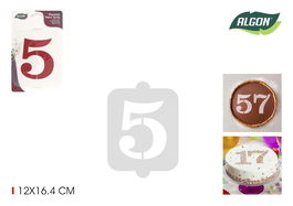 Algon Plantilla Tarta Cumpleaños N-5 Pequeña (36 Unidades)
