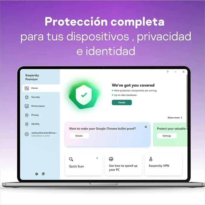 Kaspersky Premium: Antivirus Seguridad Completa para 5 Dispositivos - Licencia 1 Año, Español, Versión en Caja (PC, Mac, Android, iOS)