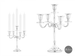 Giftdecor Candelabro 5 Velas Plateado 28.5 cm Aluminio (Set de 4)