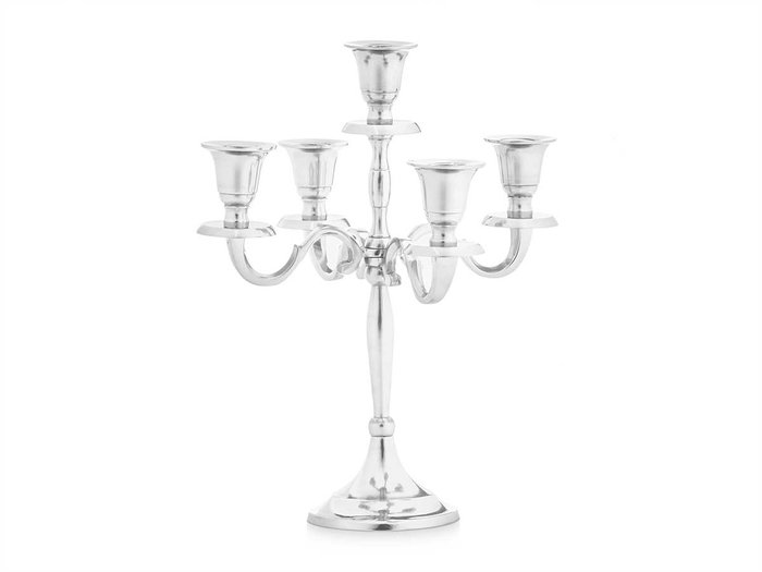 Giftdecor Candelabro 5 Velas Plateado 28.5 cm Aluminio (Set de 4)