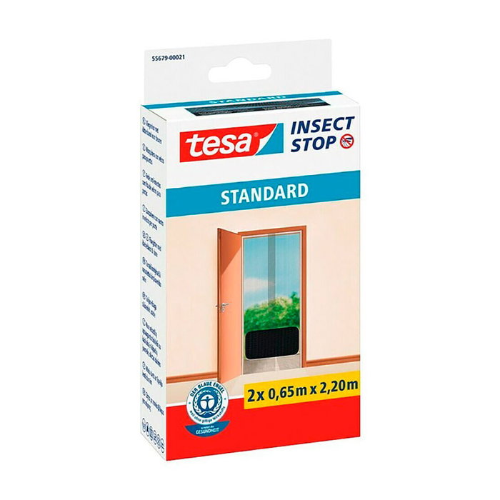 Tesa Mosquitera adhesiva para puertas, blanca, 2 unidades, 65 x 220 cm Tesa Mosquitera adhesiva para puertas, blanca, 2 unidades, 65 x 220 cm