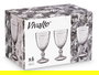 Vivalto Copa Diamante Gris, Copa de Vidrio para Cócteles y Bebidas, 310 ml, Color Gris, Dimensiones 8.8x16.7x8.8 cm, Base 7.5 cm de Diámetro (Set de 24)