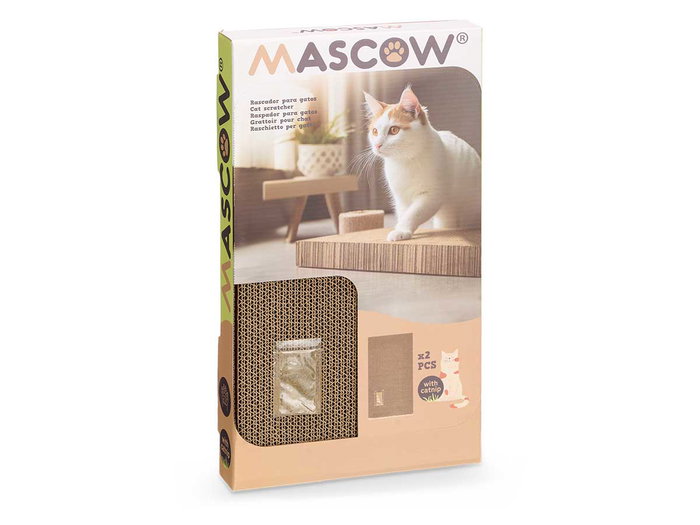 Mascow Rascador Rectangular para Gatos 45x5x25 cm Cartón Marrón (Set de 12)
