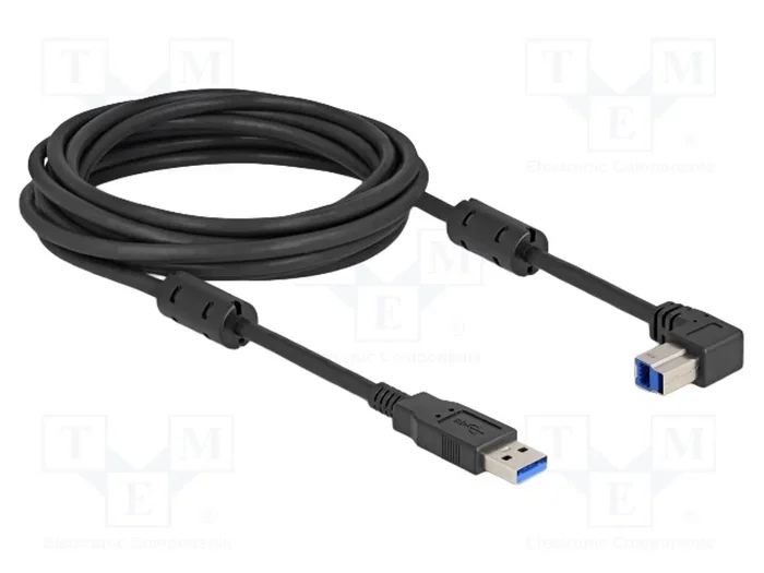 DeLOCK Cable USB 5 Gbps Tipo-A a Tipo-B 90° acodado hacia abajo 5 m