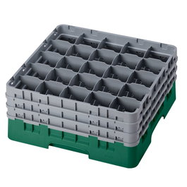 CAMBRO Cesta de lavado 25 comp. 3 alturas Verde Sherwood