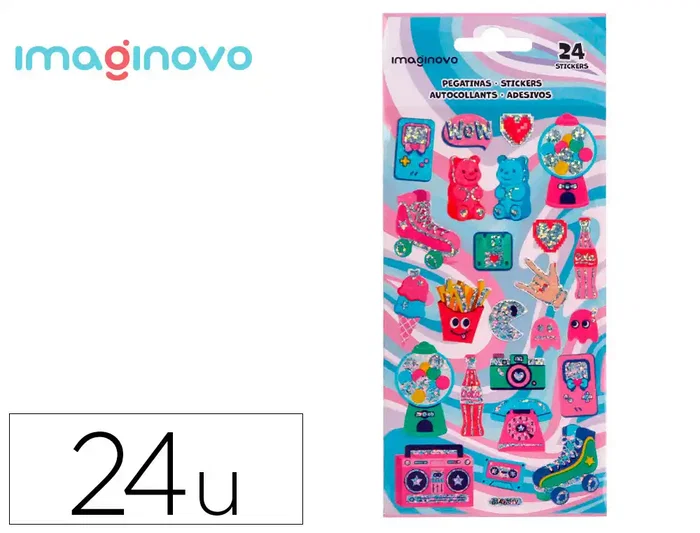 Imaginovo Pegatinas Diseños Surtidos Hobbies con Brillo 214x100 mm para Cuadernos, Agendas, Portátiles y Móviles, PVC Imaginovo Pegatinas Diseños Surtidos Hobbies con Brillo 214x100 mm para Cuadernos, Agendas, Portátiles y Móviles, PVC