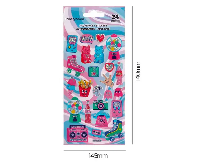 Imaginovo Pegatinas Diseños Surtidos Hobbies con Brillo 214x100 mm para Cuadernos, Agendas, Portátiles y Móviles, PVC Imaginovo Pegatinas Diseños Surtidos Hobbies con Brillo 214x100 mm para Cuadernos, Agendas, Portátiles y Móviles, PVC
