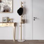 Versa Perchero Dorado en Madera MDF y PVC con Acabado de Mármol Blanco - 0.3x0.2x0.3 cm