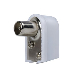 MAURER Conector Tv Macho Acodado 9,5 mm Blanco