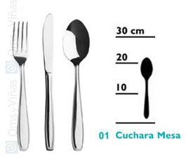 Cruz de Malta Cuchara de Mesa de Acero Inoxidable 18/10 con Acabado Pulido Extra - 198 mm (Lucia) (Set de 12)