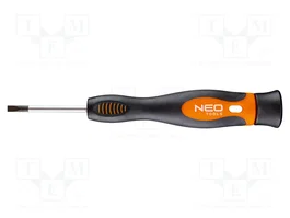 NEO TOOLS Destornillador de precisión plano SL 3 de 50 mm en acero S2