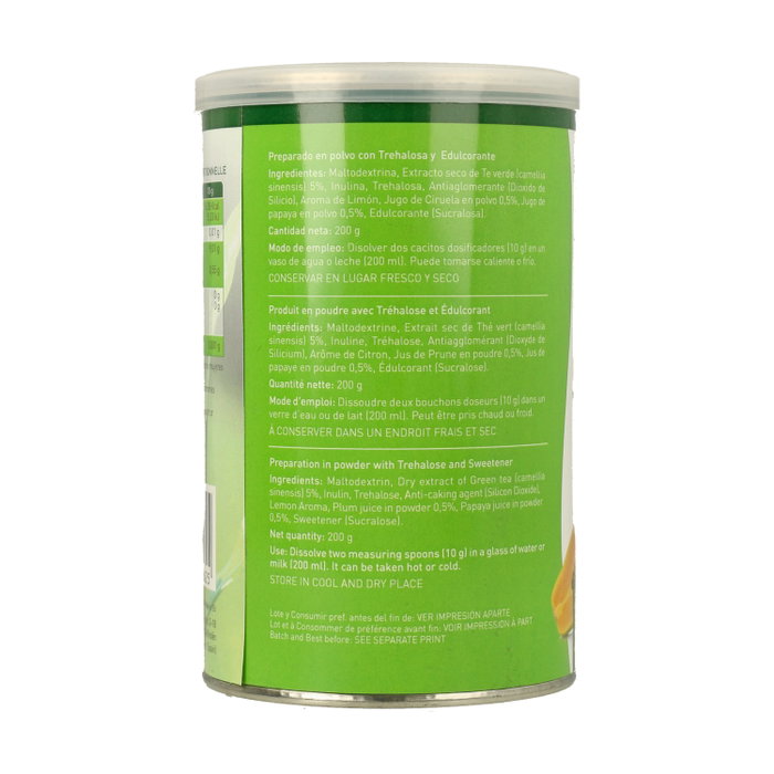 Plantapol Té Verde Instantáneo con Papaya y Ciruela 200g