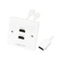 LogiLink Placa de Pared HDMI de 2 Puertos, 4K/30 Hz, Blanco