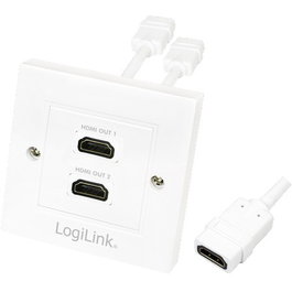 LogiLink Adaptador HDMI de 2 puertos, blanco