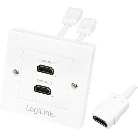 LogiLink Adaptador HDMI de 2 puertos, blanco LogiLink Adaptador HDMI de 2 puertos, blanco