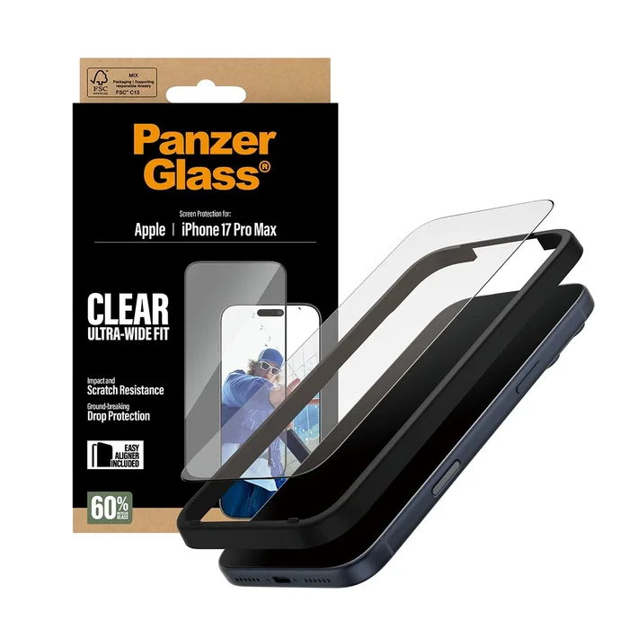 PanzerGlass Protector de Pantalla Ultra-Wide Fit para iPhone 17 Pro Max e iPhone 18 Pro Max