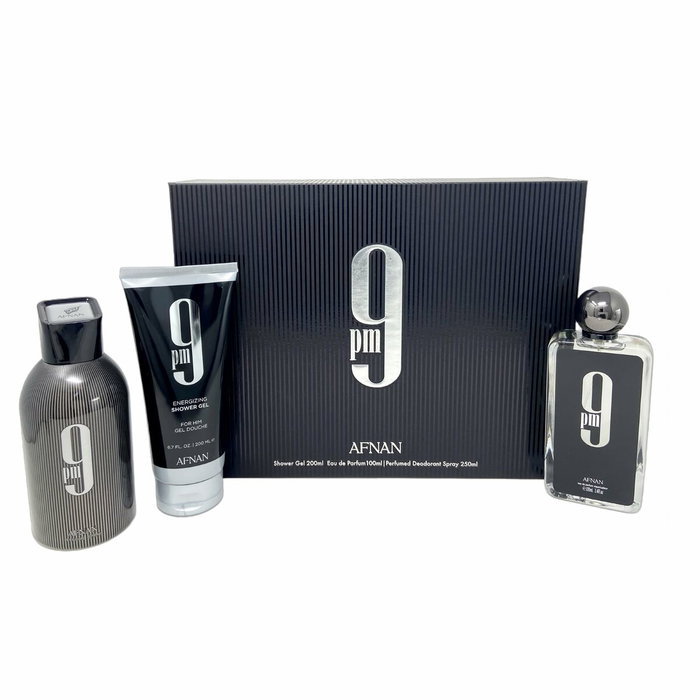 AFNAN 9 Set de Regalo con Eau de Parfum 100 ml, Gel de Baño y Desodorante