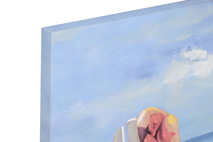 DKD Home Decor Cuadro Mediterraneo Multicolor Lienzo y MDF 3 x 60 x 120 cm (2 Unidades)