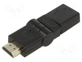 ART Adaptador HDMI de tomacorriente y enchufe móvil ±90°, negro