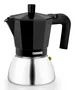Monix Cafetera Italiana Manual M863009 de 9 Tazas (0,47 L) para Inducción, Color Negro, Cuerpo de Aluminio y Base de Acero Inoxidable