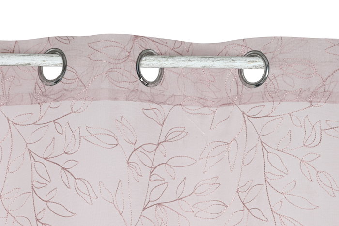 DKD Home Decor Cortina de Poliéster 140x260 con 8 Anillas Rosa Palo