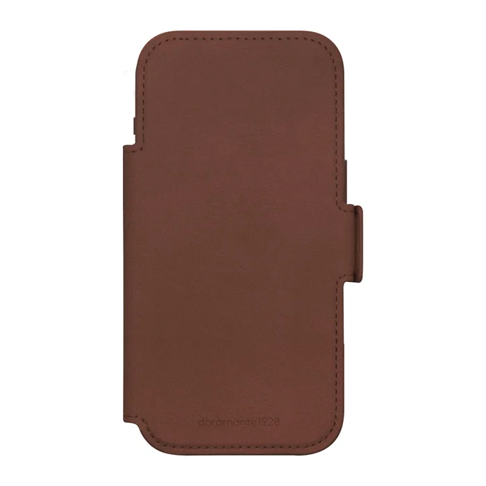 Dbramante1928 Lynge Funda Folio con MagSafe para iPhone 17 Air - Cuero de Grano Entero Bronceado, 3 Bolsillos para Tarjetas, Resistente a Rayones