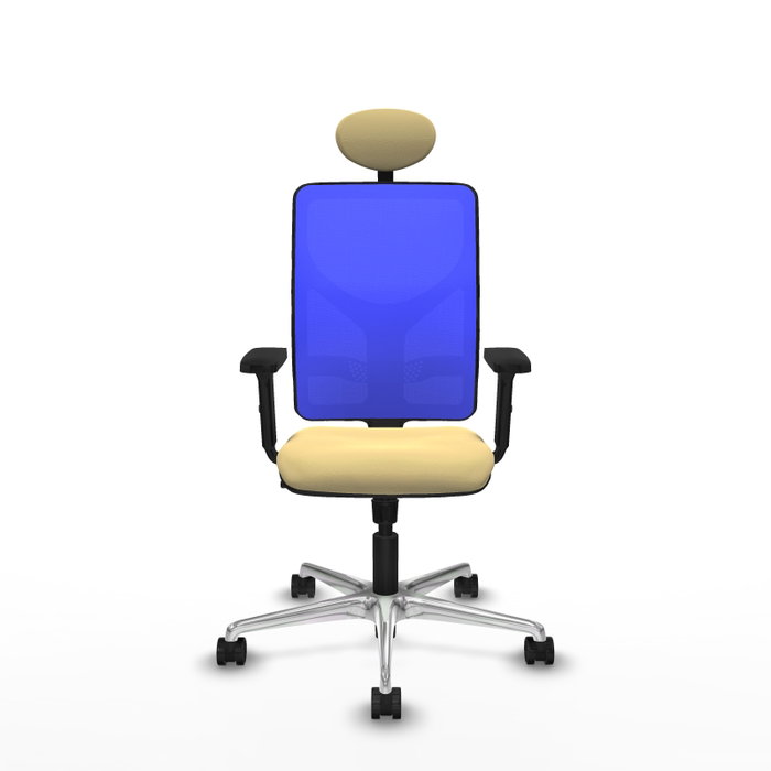 PIQUERAS Y CRESPO Silla de oficina Motilla con mecanismo Sincro, Crema y Azul PIQUERAS Y CRESPO Silla de oficina Motilla con mecanismo Sincro, Crema y Azul
