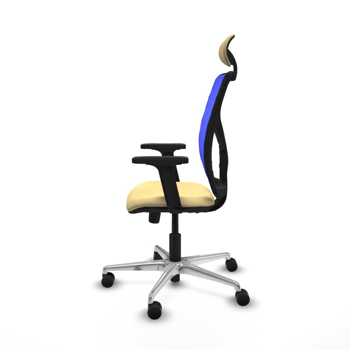 PIQUERAS Y CRESPO Silla de oficina Motilla con mecanismo Sincro, Crema y Azul PIQUERAS Y CRESPO Silla de oficina Motilla con mecanismo Sincro, Crema y Azul